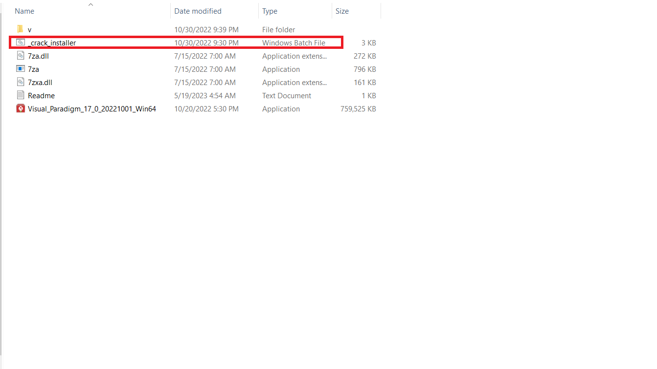 انتخاب فایل crack ویژوال پارادایم Enterprise