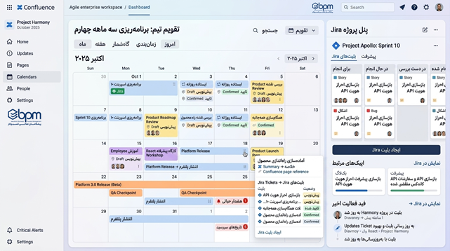 تقویم (Calendar) در Confluence