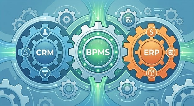 مقایسه بین CRM و BPMS و erp