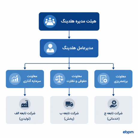 شماتیک ساختار سازمانی هلدینگ